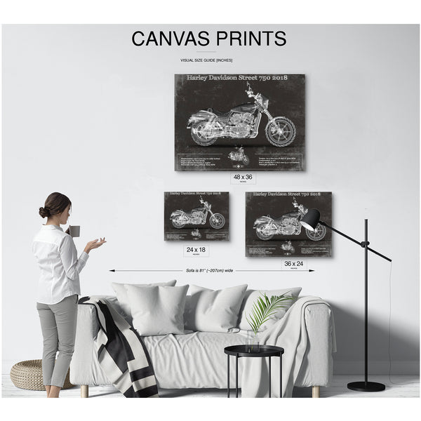 2018 Harley-Davidson Street 750 Print displayed on a wall