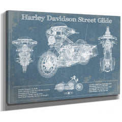 Harley Davidson Street Glide Print as a stretched canvas wrap with gallery wrapped edges