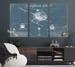 Cutler West Hughes 269C Helicopter Vintage Aviation Blueprint Print