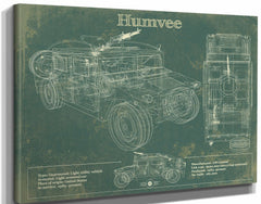 14" x 11" / Stretched Canvas Wrap Cutler West Humvee Jeep Army Truck Original Patent Print