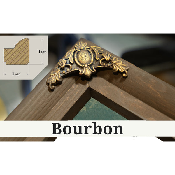 Bourbon frame corner detail, 1.5 inch ornate wood moulding, Humvee Jeep Army Art Print