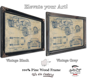 Cutler West Vintage 1971 Chevrolet Camaro Z28 Car Model Print, Original Blueprint Canvas