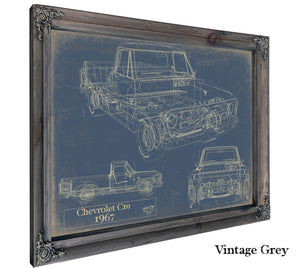 Cutler West Vintage 1967 Chevrolet C10 Pickup Car Art - Gifts for Guys - Original Vehicle Print