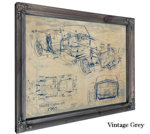 Cutler West Vintage 1967 Shelby Cobra 427 Car Model Print, Original Blueprint Canvas