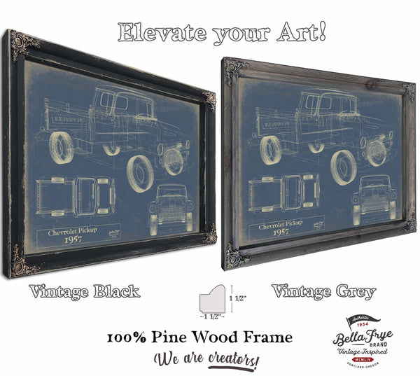 Cutler West Vintage 1957 Chevrolet Pickup Truck Model Mancave Blueprint Art