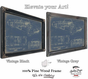 Cutler West Old 1957 Chevrolet Corvette C1 Car Blueprint, - Original Vehicle Patent Art