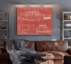 Cutler West 1950's Ambulance Car Blueprint - Gifts for Dad - Mancave Art