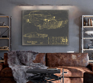 Cutler West Vintage Vehicle 1972 Car Model Print, Original Blueprint Canvas