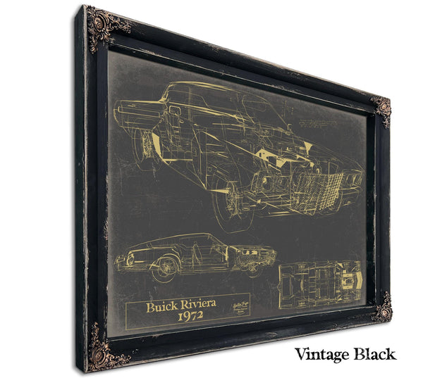 Cutler West Vintage Vehicle 1972 Car Model Print, Original Blueprint Canvas