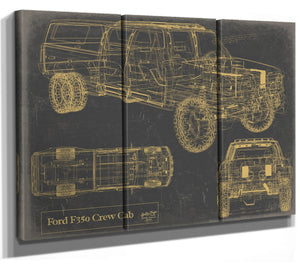 Cutler West Vintage 2020's Truck Model Mancave Blueprint Art
