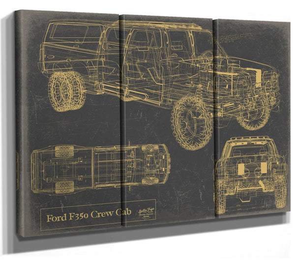 Cutler West Vintage 2020's Truck Model Mancave Blueprint Art