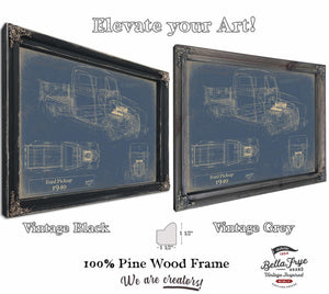 Cutler West 1940 Ford Pickup, Truck Model Mancave Blueprint Art