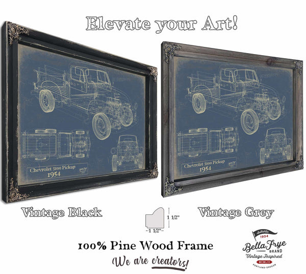 Cutler West Vintage 1954 Chevrolet 3100 Pickup Model Mancave Blueprint Art