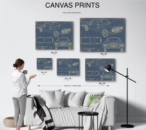 Cutler West 1982 Chevrolet El Camino Blueprint Art: Vintage Car Model Print