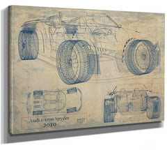 Cutler West Vintage 2000s Car Model Print, Original Blueprint Canvas, Framed, or Unframed Art