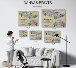 Cutler West Vintage 1965 Chevrolet Impala Car Model Print, Original Blueprint Canvas