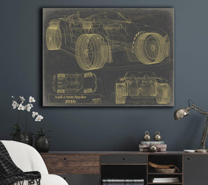 Cutler West Vintage 2000s Car Model Print, Original Blueprint Canvas, Framed, or Unframed Art