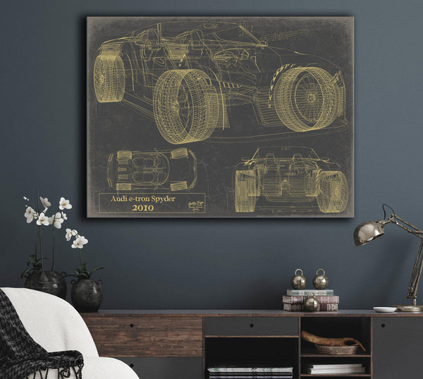 Cutler West Vintage 2000s Car Model Print, Original Blueprint Canvas, Framed, or Unframed Art