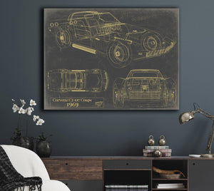 Cutler West Classic 1969 Corvette C3 427 Coupe Car Art - Gifts for Guys - Original Vehicle Print