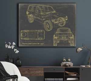 Cutler West Vintage 1980s Car Model Print, Original Blueprint Canvas, Framed, or Unframed Art