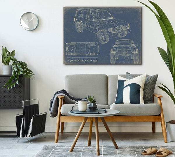 Cutler West Vintage 1980s Car Model Print, Original Blueprint Canvas, Framed, or Unframed Art