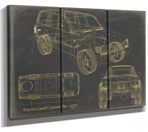 Cutler West Vintage 1980s Car Model Print, Original Blueprint Canvas, Framed, or Unframed Art