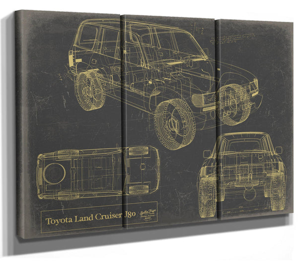 Cutler West Vintage 1980s Car Model Print, Original Blueprint Canvas, Framed, or Unframed Art