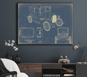 Cutler West 1929 Ford Model A Car Model Print, Original Blueprint Canvas, Framed, or Unframed Art