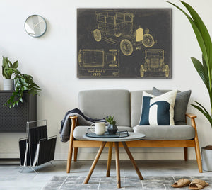 Cutler West 1929 Ford Model A Car Model Print, Original Blueprint Canvas, Framed, or Unframed Art