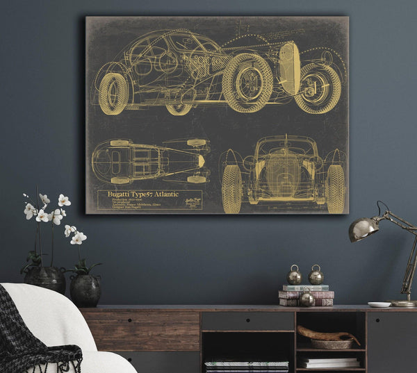 Cutler West Antique Car Blueprint Art: Vintage Vehicle Patent Print