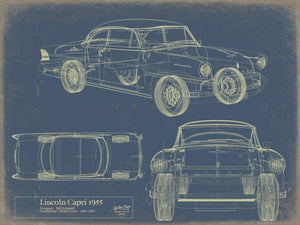 Cutler West Old 1955 Coupe Car Blueprint, - Original Vehicle Drawing