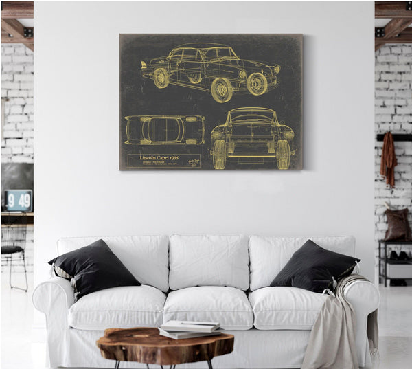 Cutler West Old 1955 Coupe Car Blueprint, - Original Vehicle Drawing