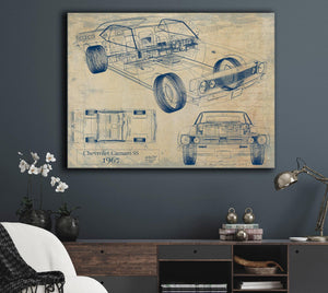 Cutler West Vintage 1967 Camaro Car Art - Gifts for Guys - Original Vehicle Print