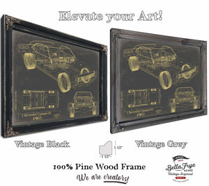 Cutler West Vintage 1967 Camaro Car Art - Gifts for Guys - Original Vehicle Print
