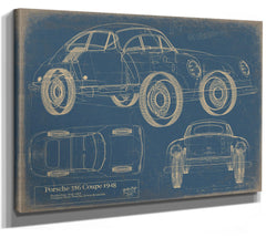 Cutler West Old Coupe Car Blueprint Auto Car - Original Mancave Art