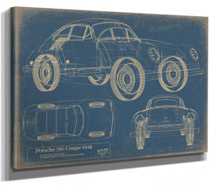 Cutler West Old Coupe Car Blueprint Auto Car - Original Mancave Art