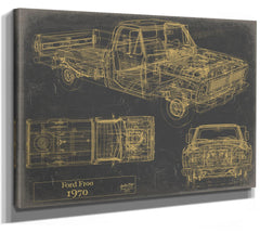Cutler West 1970 Ford F100 Truck Model Mancave Blueprint Art