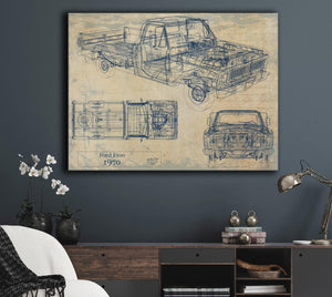 Cutler West 1970 Ford F100 Truck Model Mancave Blueprint Art