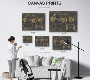 Cutler West Old Coupe Car Blueprint Auto Car - Original Mancave Art
