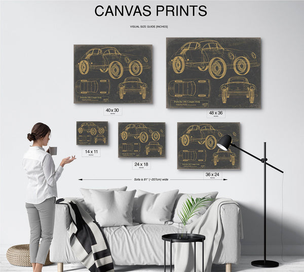 Cutler West Old Coupe Car Blueprint Auto Car - Original Mancave Art