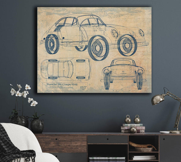 Cutler West Old Coupe Car Blueprint Auto Car - Original Mancave Art