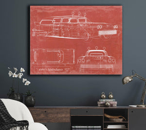 Cutler West 1950's Ambulance Car Blueprint - Gifts for Dad - Mancave Art