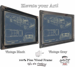 Cutler West Vintage 1961 Chevrolet Impala SS Convertible Car Model Print, Original Blueprint Canvas