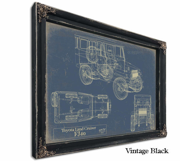Cutler West 1970 Land Cruiser FJ40 Model Print, Original Blueprint Canvas