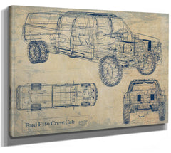 Cutler West Vintage 2020's Truck Model Mancave Blueprint Art