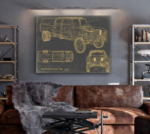 Cutler West Vintage 2020's Truck Model Mancave Blueprint Art
