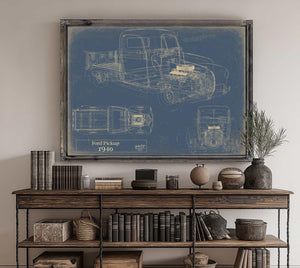 Cutler West 1940 Ford Pickup, Truck Model Mancave Blueprint Art