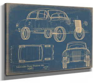 Cutler West Original 1953 Car Art - Gifts for Dad - Mancave Drawing
