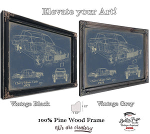 Cutler West Vintage 1979 Chevy Monte Carlo Model Mancave Blueprint Art