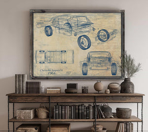 Cutler West Vintage 1964 Chevrolet Impala SS Car Model Print, Original Blueprint Canvas
